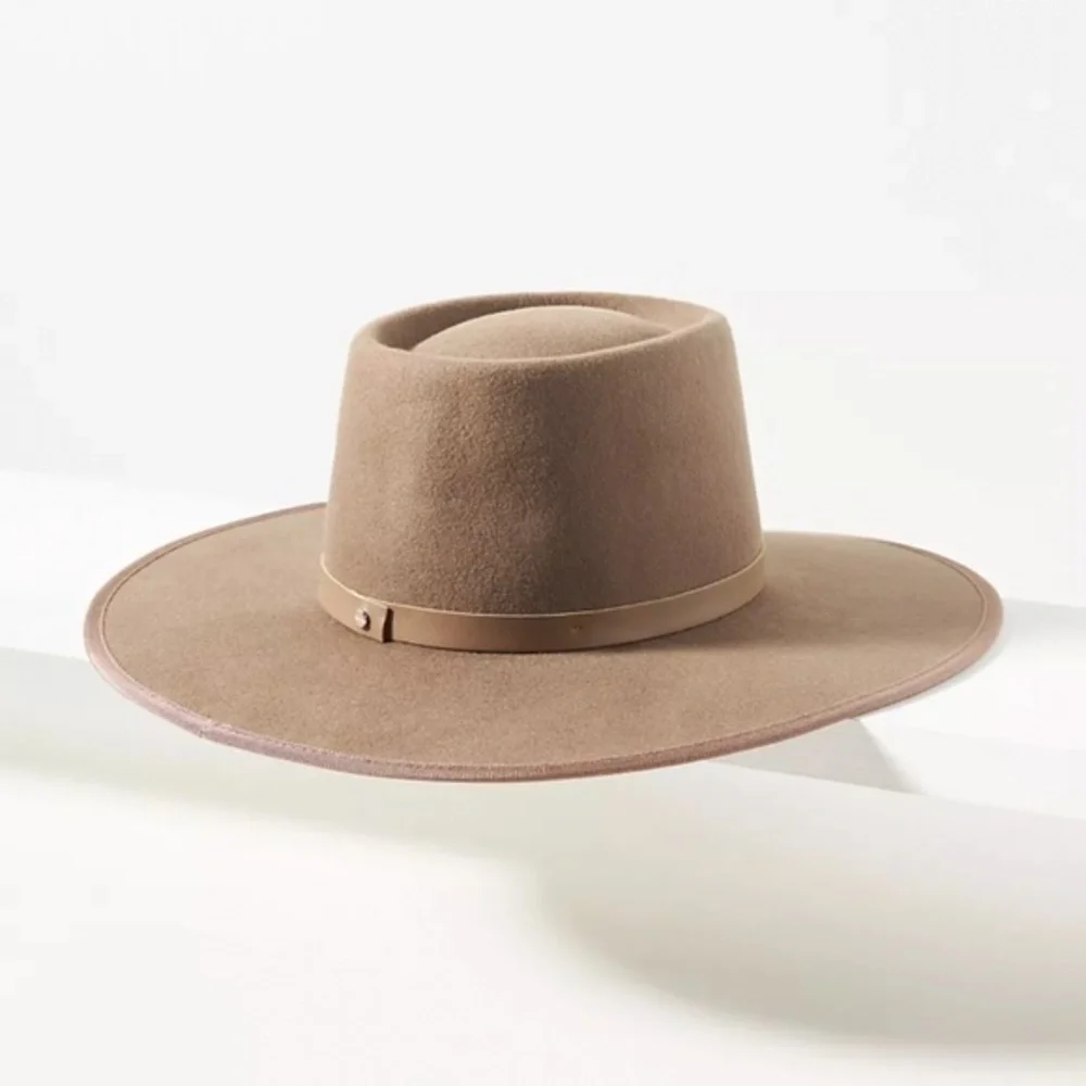 NWT Anthropologie Wool Trimmed Boater Hat